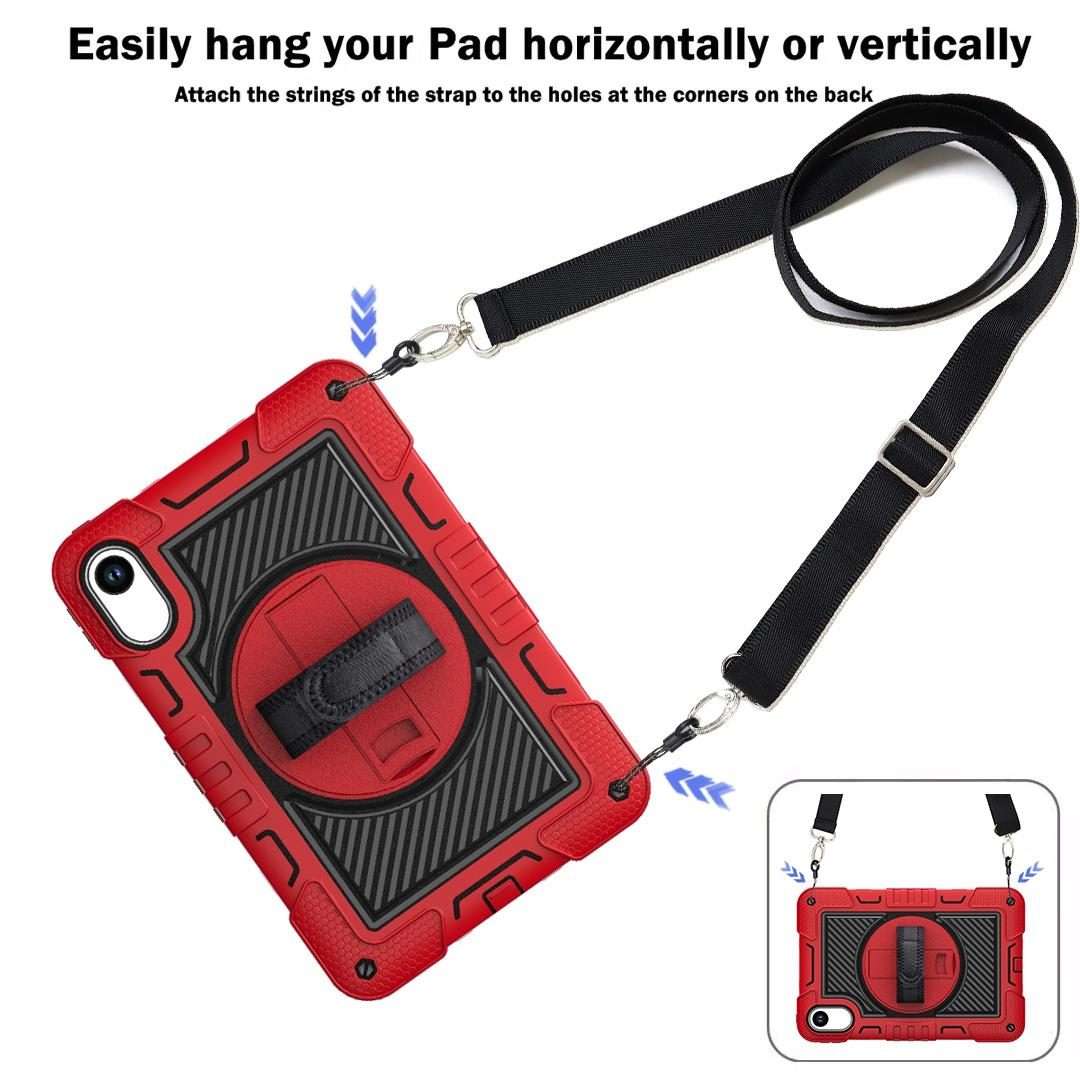 For Xiaomi Redmi Pad 2 360 Degree Rotation PC Contrast Silicone Tablet Case(Red + Black)