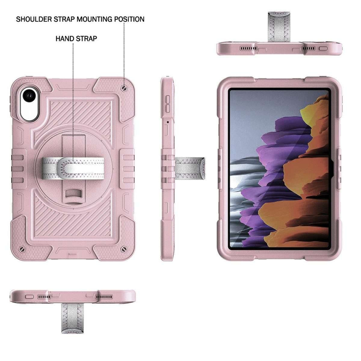 For Xiaomi Redmi Pad 2 360 Degree Rotation PC Contrast Silicone Tablet Case(Rose Gold)