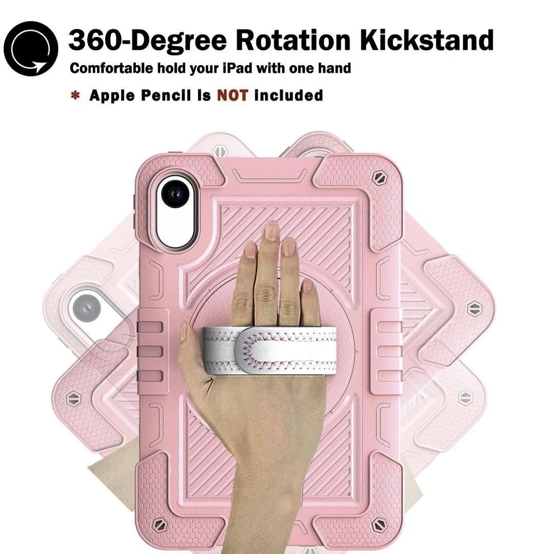 For Xiaomi Redmi Pad 2 360 Degree Rotation PC Contrast Silicone Tablet Case(Rose Gold)