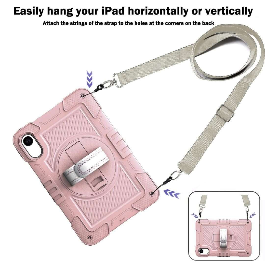 For Xiaomi Redmi Pad 2 360 Degree Rotation PC Contrast Silicone Tablet Case(Rose Gold)