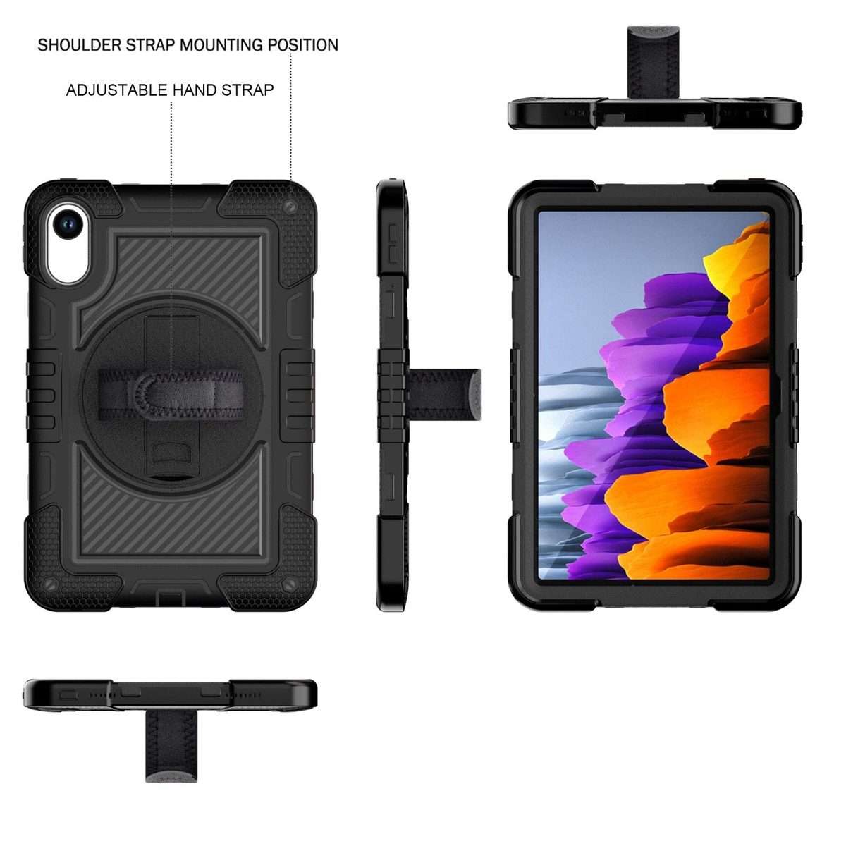 For Xiaomi Redmi Pad 2 360 Degree Rotation PC Contrast Silicone Tablet Case(Black)