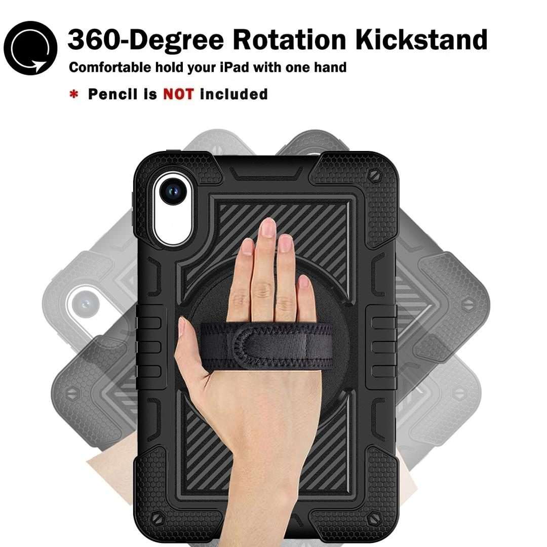 For Xiaomi Redmi Pad 2 360 Degree Rotation PC Contrast Silicone Tablet Case(Black)