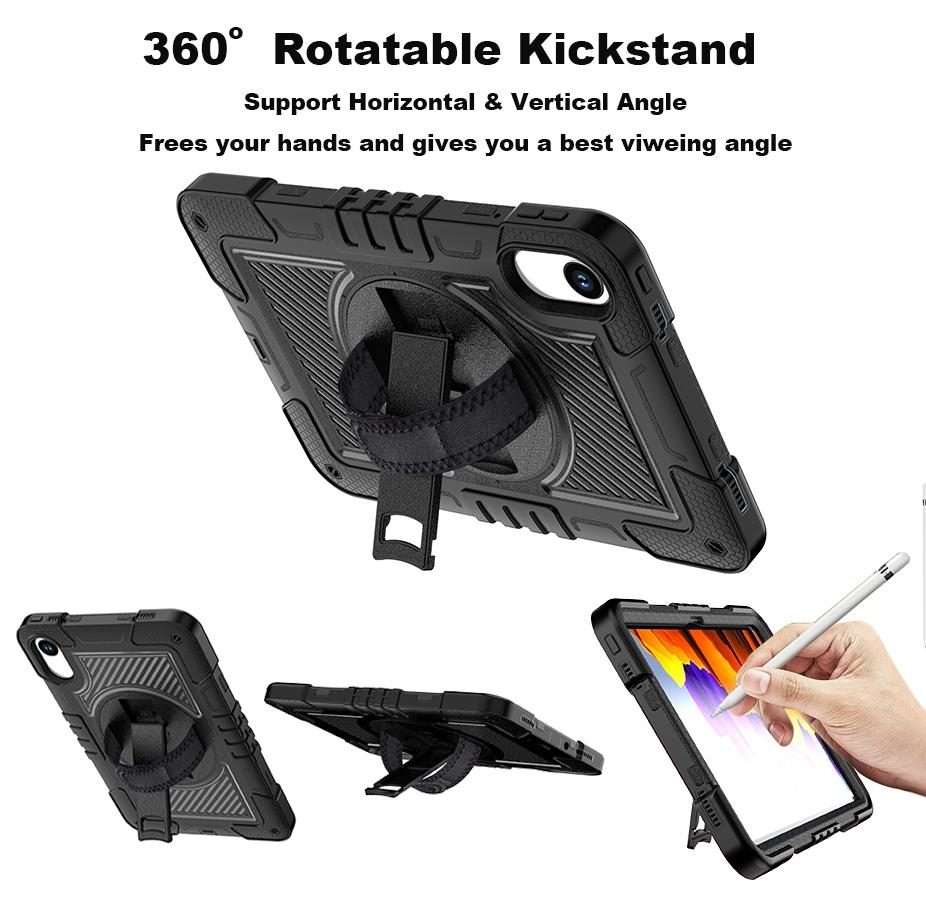 For Xiaomi Redmi Pad 2 360 Degree Rotation PC Contrast Silicone Tablet Case(Black)