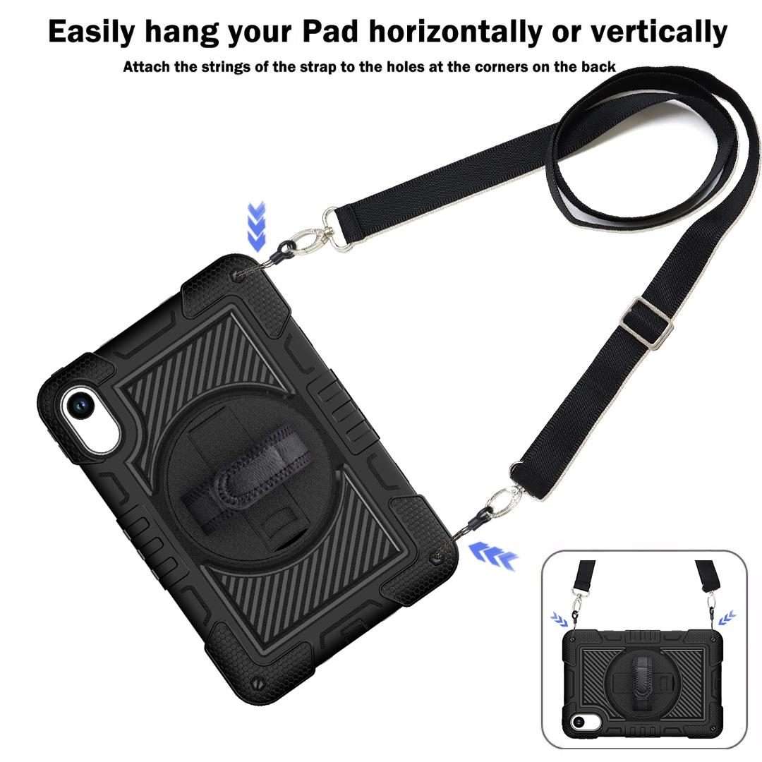 For Xiaomi Redmi Pad 2 360 Degree Rotation PC Contrast Silicone Tablet Case(Black)