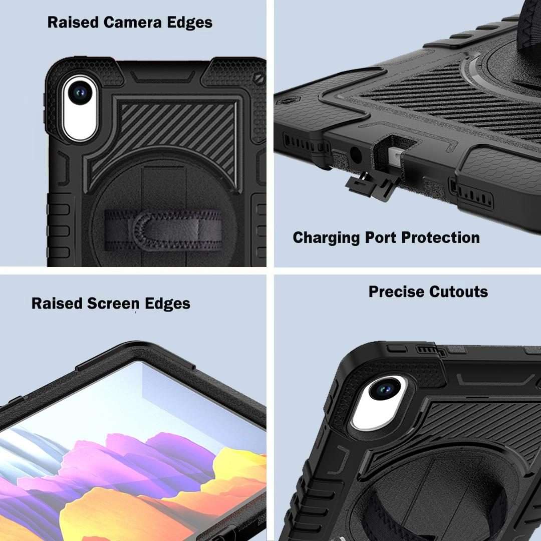 For Xiaomi Redmi Pad 2 360 Degree Rotation PC Contrast Silicone Tablet Case(Black)