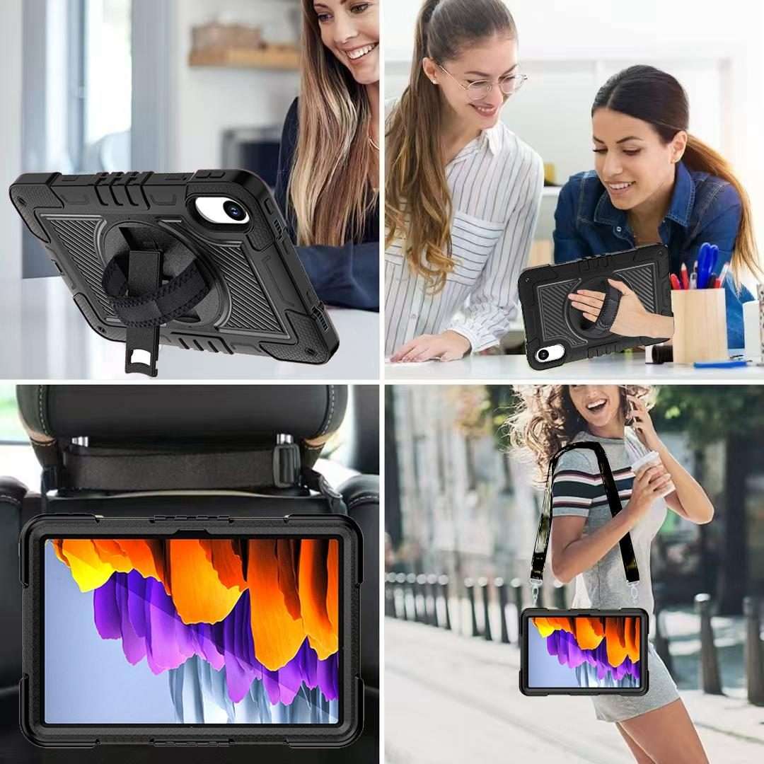 For Xiaomi Redmi Pad 2 360 Degree Rotation PC Contrast Silicone Tablet Case(Black)