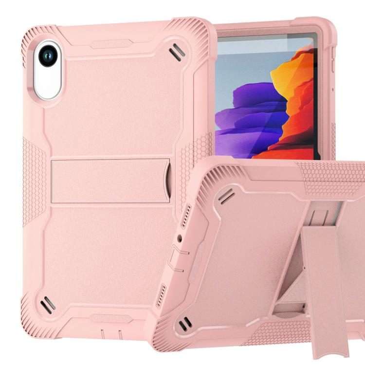 For Xiaomi Redmi Pad 2 Shockproof Silicone Hybrid PC Tablet Case with Holder(Rose Gold)