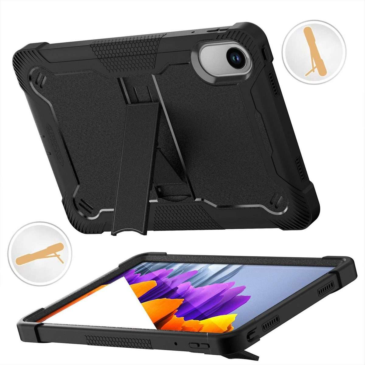 For Xiaomi Redmi Pad 2 Shockproof Silicone Hybrid PC Tablet Case with Holder(Black)