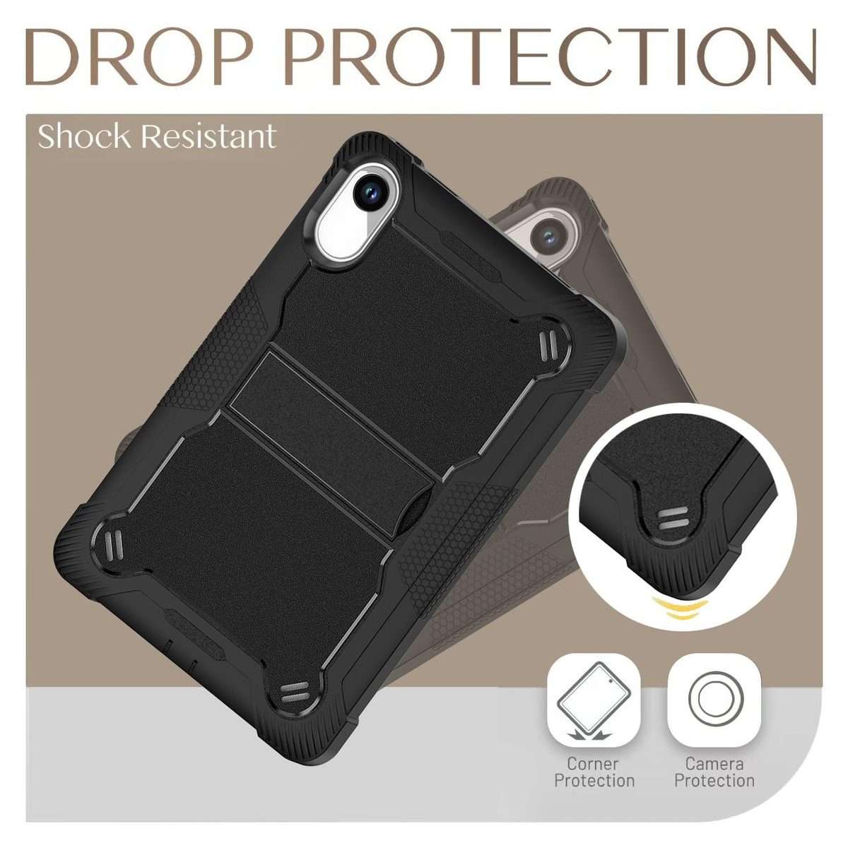 For Xiaomi Redmi Pad 2 Shockproof Silicone Hybrid PC Tablet Case with Holder(Black)