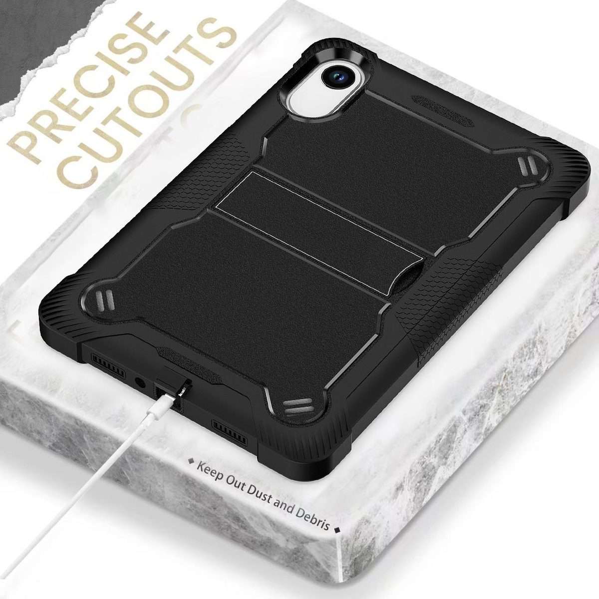 For Xiaomi Redmi Pad 2 Shockproof Silicone Hybrid PC Tablet Case with Holder(Black)