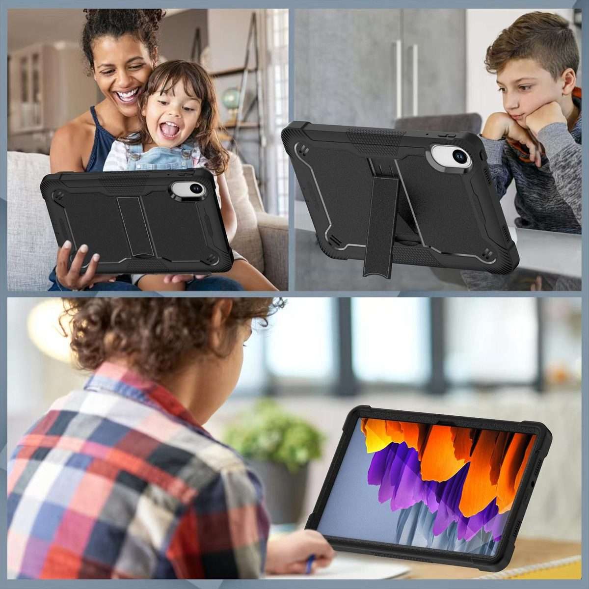For Xiaomi Redmi Pad 2 Shockproof Silicone Hybrid PC Tablet Case with Holder(Black)