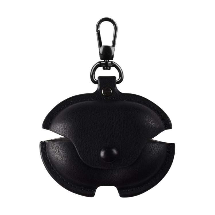 For Huawei FreeBuds Pro 5 / 4 / 3 Business Leather Earphone Protective Case with Hook(Black)