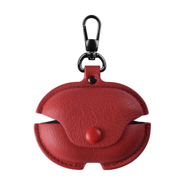 For Huawei FreeBuds Pro 5 / 4 / 3 Business Leather Earphone Protective Case with Hook(Red)