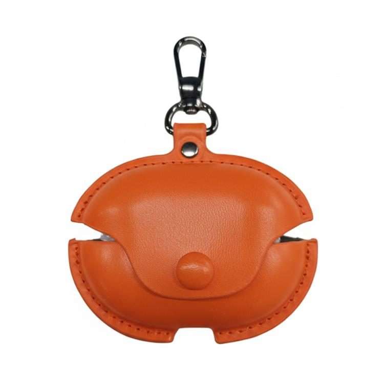 For Huawei FreeBuds Pro 5 / 4 / 3 Business Leather Earphone Protective Case with Hook(Orange)