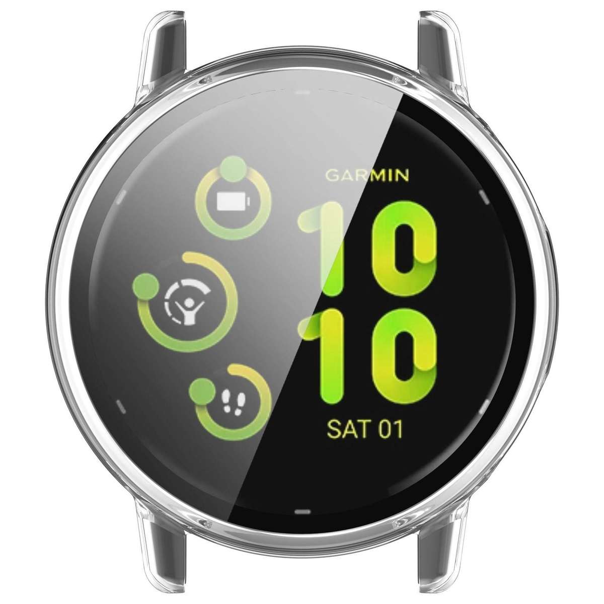For Garmin vivoactive 5 / Active 5 PC + Tempered Film Integrated Watch Protectiv ... (Transparent)