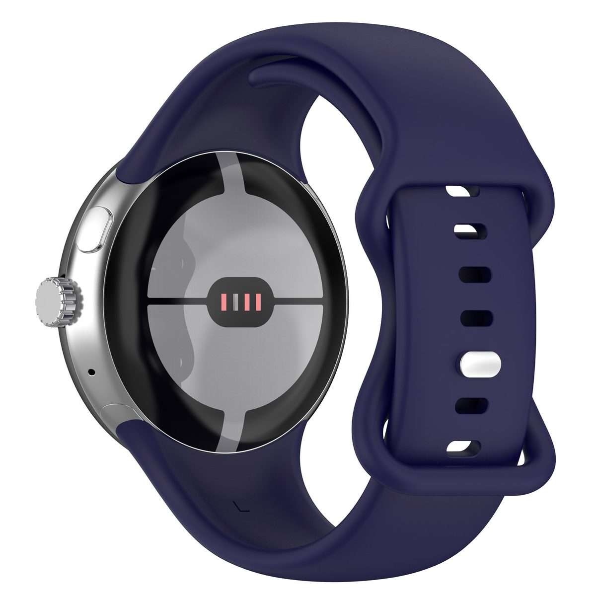 For Google Pixel Watch 4 / 3 / 2 / 1 41mm Solid Color Silicone Watch Band, Size:S Size(Blue)