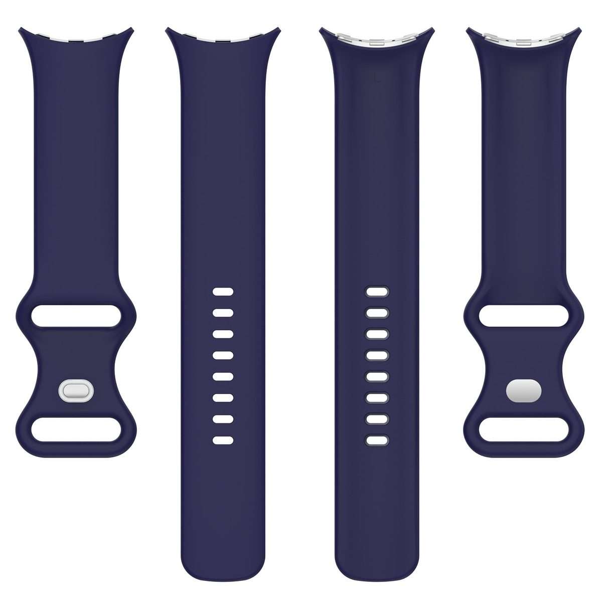 For Google Pixel Watch 4 / 3 / 2 / 1 41mm Solid Color Silicone Watch Band, Size:S Size(Blue)