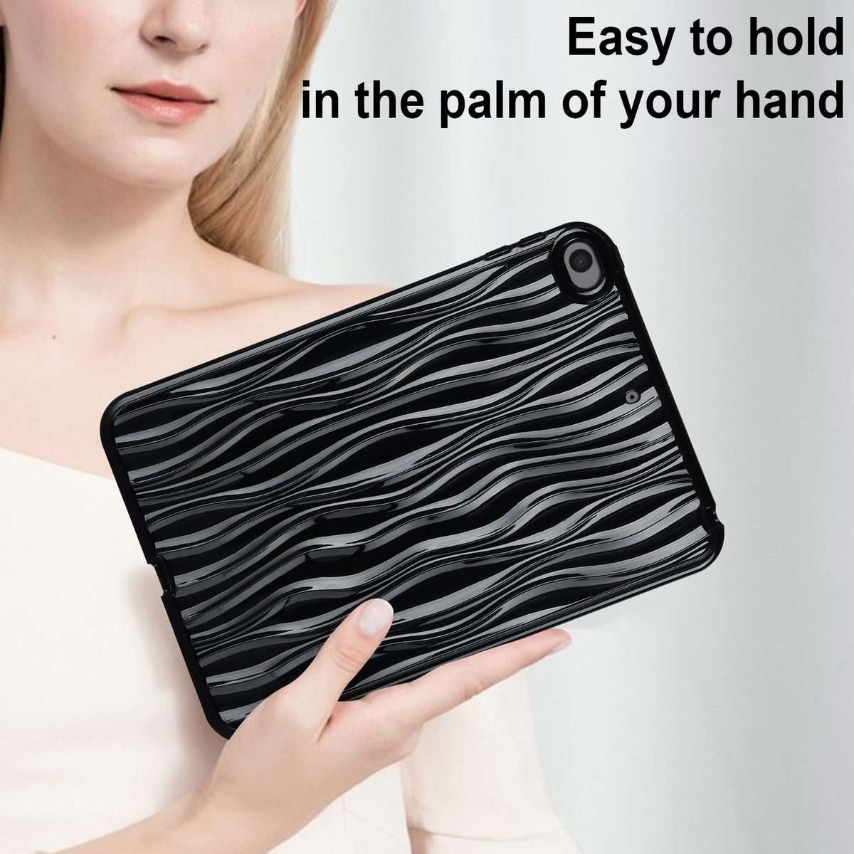 For iPad mini 5 / 4 / 3 / 2 / 1 Jelly Color Water Ripple TPU Tablet Case(Black)