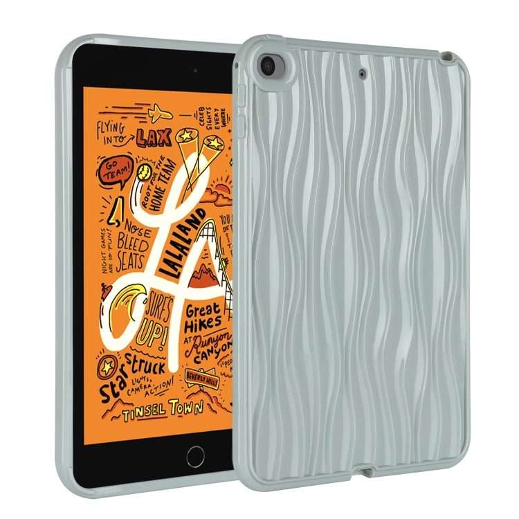 For iPad mini 5 / 4 / 3 / 2 / 1 Jelly Color Water Ripple TPU Tablet Case(Grey)