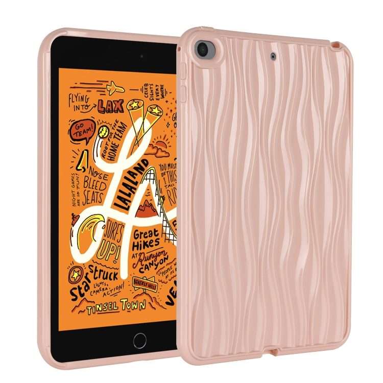 For iPad mini 5 / 4 / 3 / 2 / 1 Jelly Color Water Ripple TPU Tablet Case(Pink)