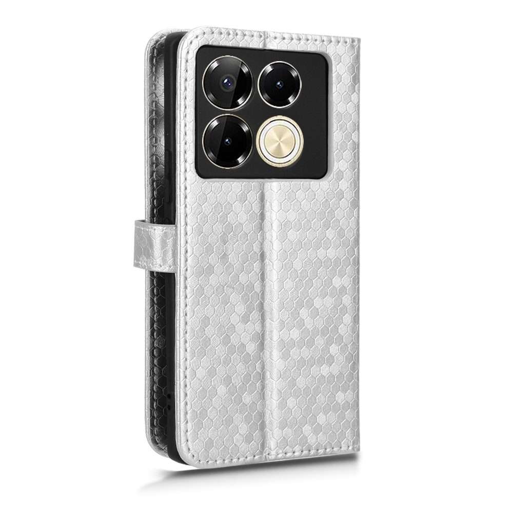 For Infinix Note 40 Pro 5G X6851 Honeycomb Dot Texture Leather Phone Case(Silver)
