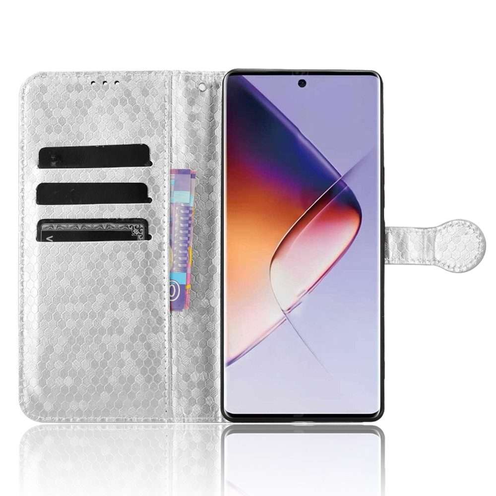 For Infinix Note 40 Pro 5G X6851 Honeycomb Dot Texture Leather Phone Case(Silver)