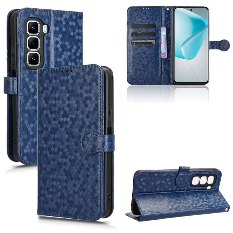 For Infinix Hot 50 Pro+ 4G Honeycomb Dot Texture Leather Phone Case(Blue)