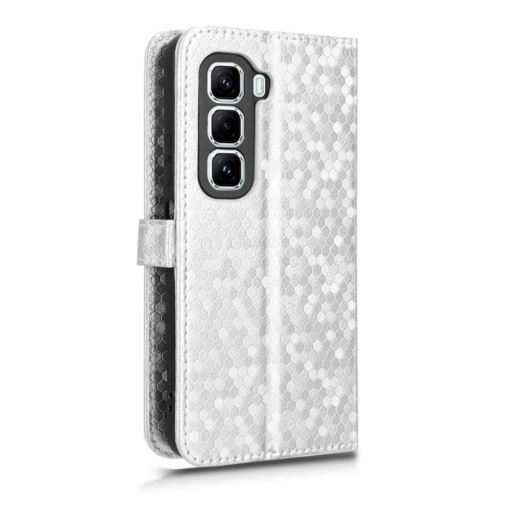 For Infinix Hot 50 Pro+ 4G Honeycomb Dot Texture Leather Phone Case(Silver)