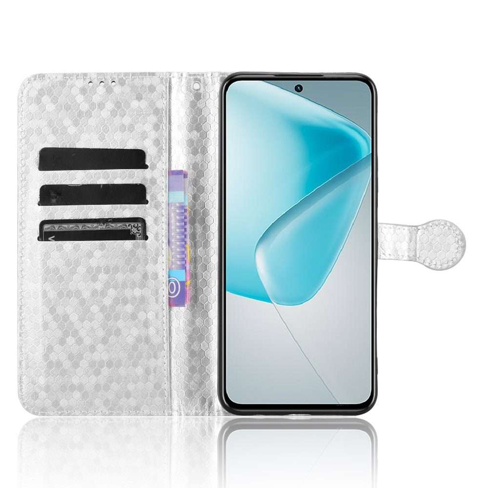 For Infinix Hot 50 Pro+ 4G Honeycomb Dot Texture Leather Phone Case(Silver)