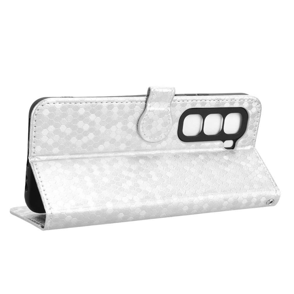For Infinix Hot 50 Pro+ 4G Honeycomb Dot Texture Leather Phone Case(Silver)