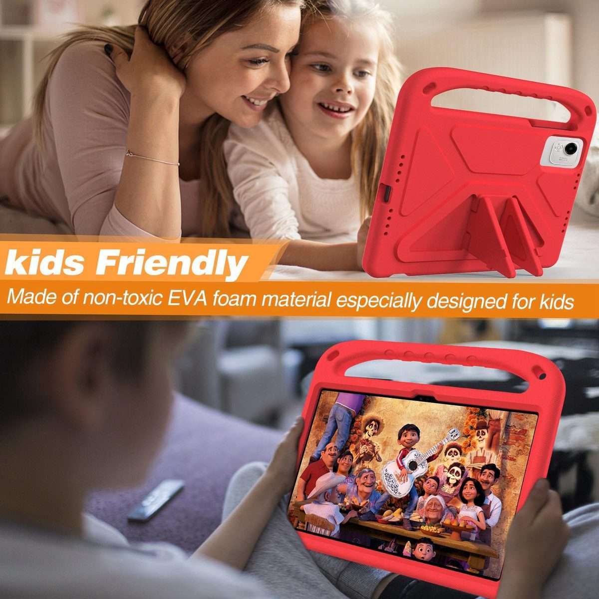 For Honor Pad X9a / X9 Pro 2025 Handle EVA Shockproof Tablet Case with Holder(Red)