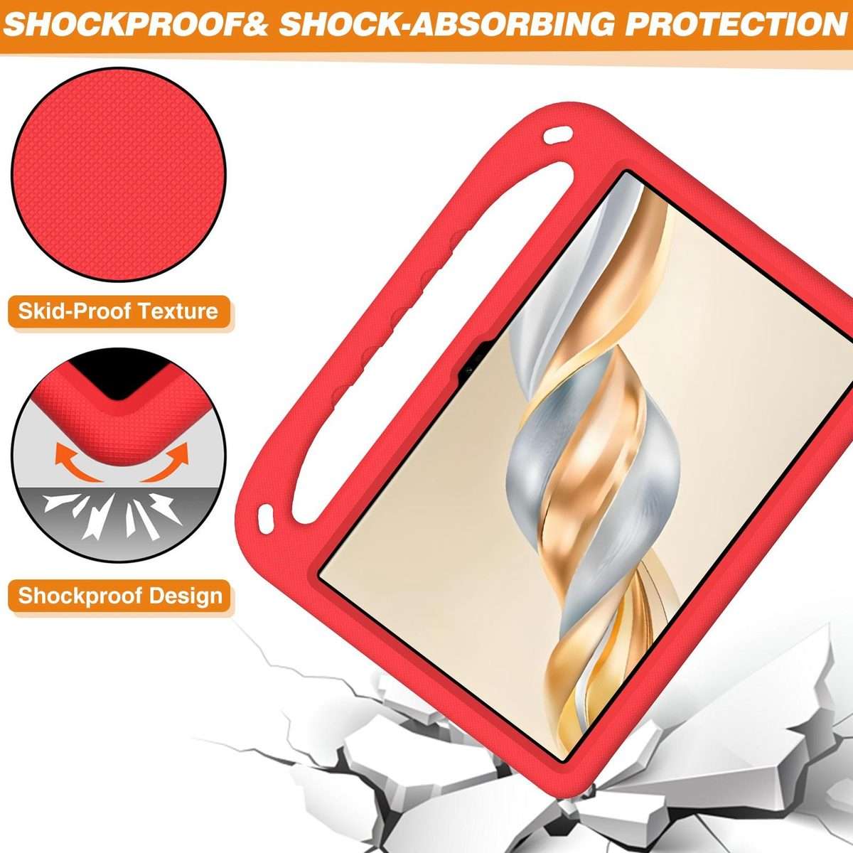 For Honor Pad X9a / X9 Pro 2025 Handle EVA Shockproof Tablet Case with Holder(Red)