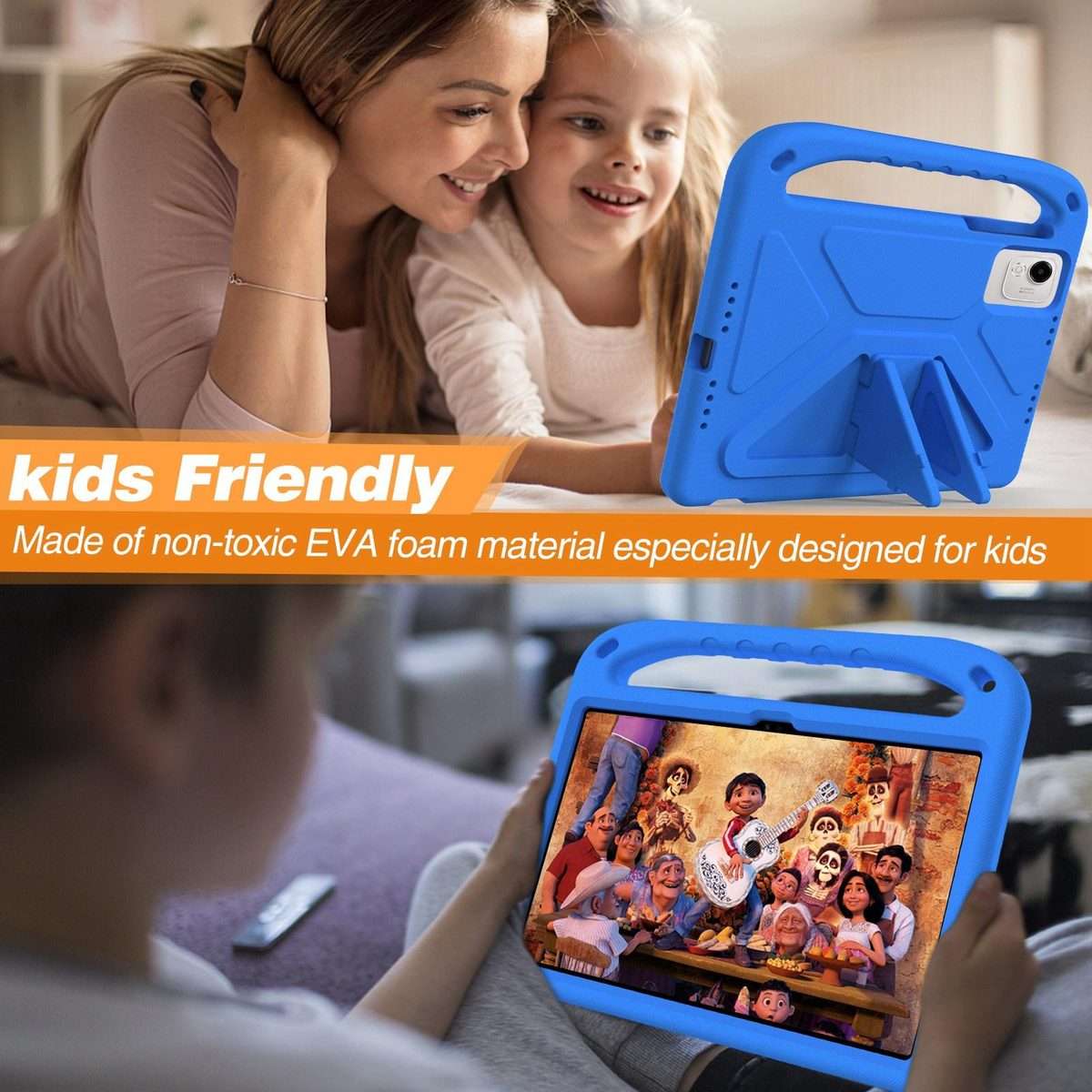 For Honor Pad X9a / X9 Pro 2025 Handle EVA Shockproof Tablet Case with Holder(Blue)