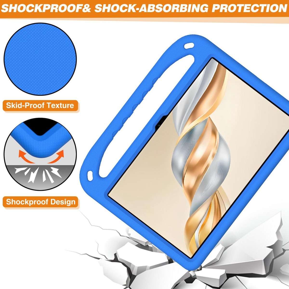 For Honor Pad X9a / X9 Pro 2025 Handle EVA Shockproof Tablet Case with Holder(Blue)