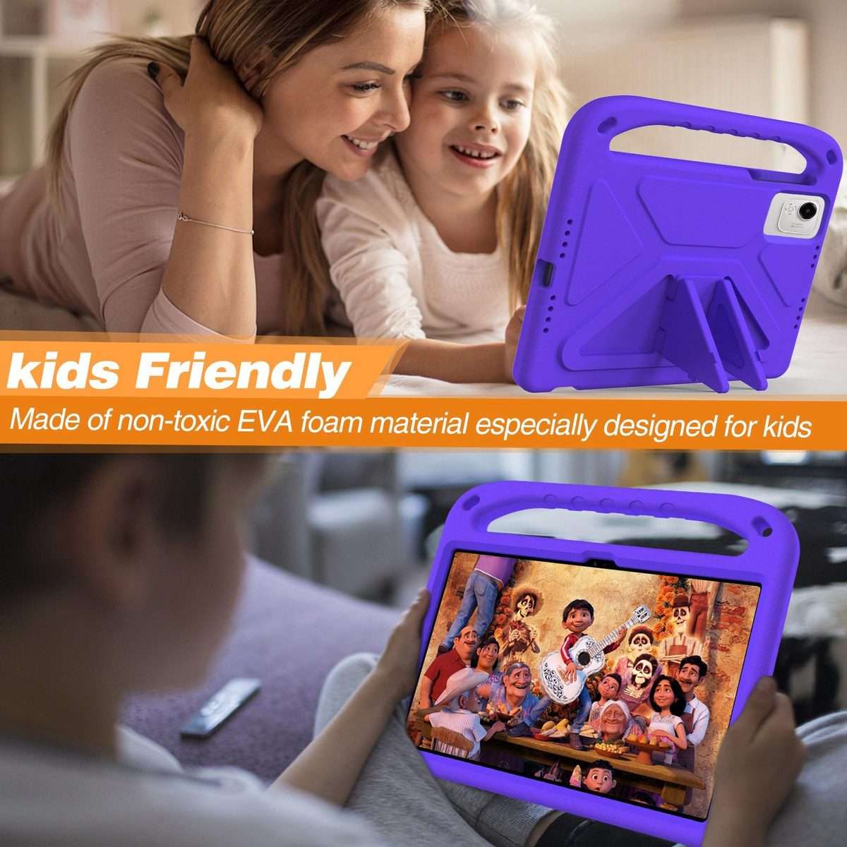 For Honor Pad X9a / X9 Pro 2025 Handle EVA Shockproof Tablet Case with Holder(Purple)