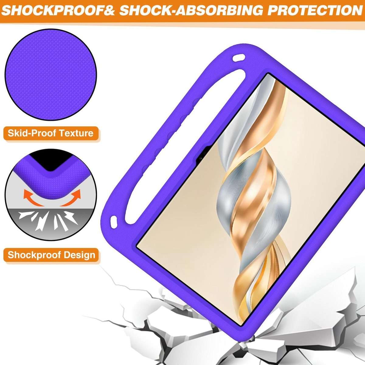 For Honor Pad X9a / X9 Pro 2025 Handle EVA Shockproof Tablet Case with Holder(Purple)