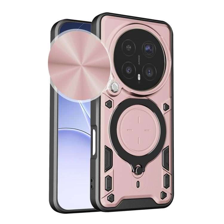 For Honor Magic8 Pro 5G CD Texture Sliding Camshield Magnetic Holder Phone Case(Pink)