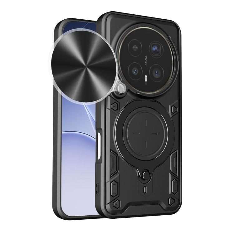 For Honor Magic8 Pro 5G CD Texture Sliding Camshield Magnetic Holder Phone Case(Black)