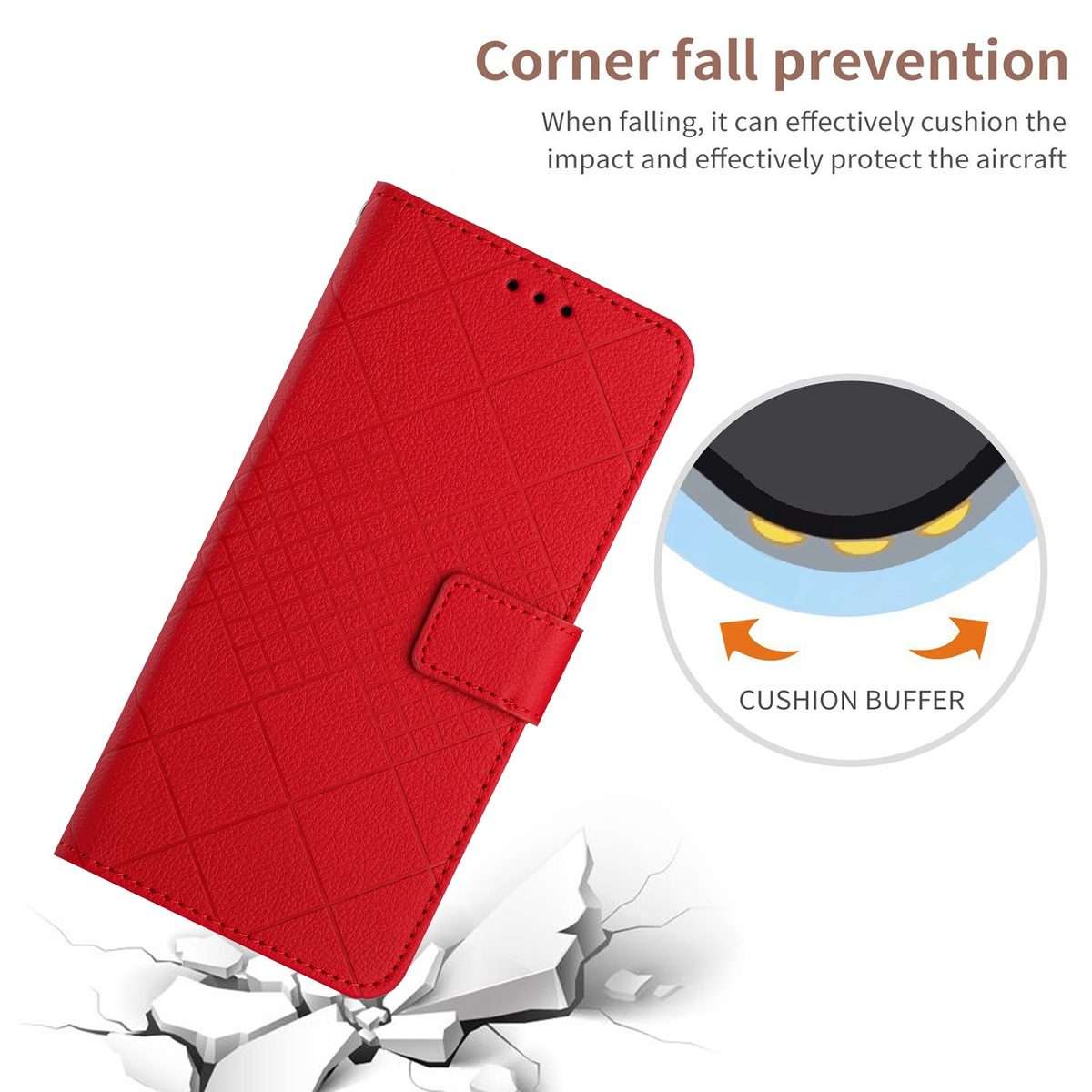 For Xiaomi 14 Pro Rhombic Grid Texture Leather Phone Case(Red)