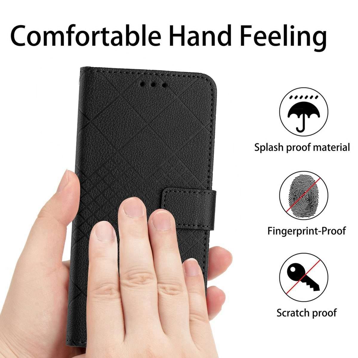 For Xiaomi 14 Pro Rhombic Grid Texture Leather Phone Case(Black)