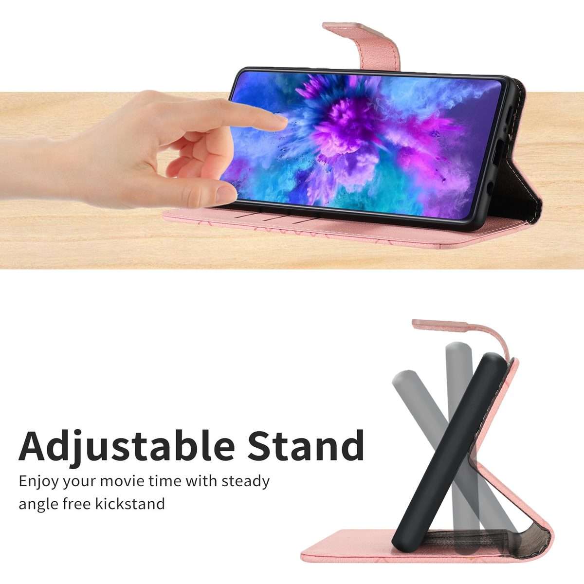 For Xiaomi 14 Pro Rhombic Grid Texture Leather Phone Case(Pink)