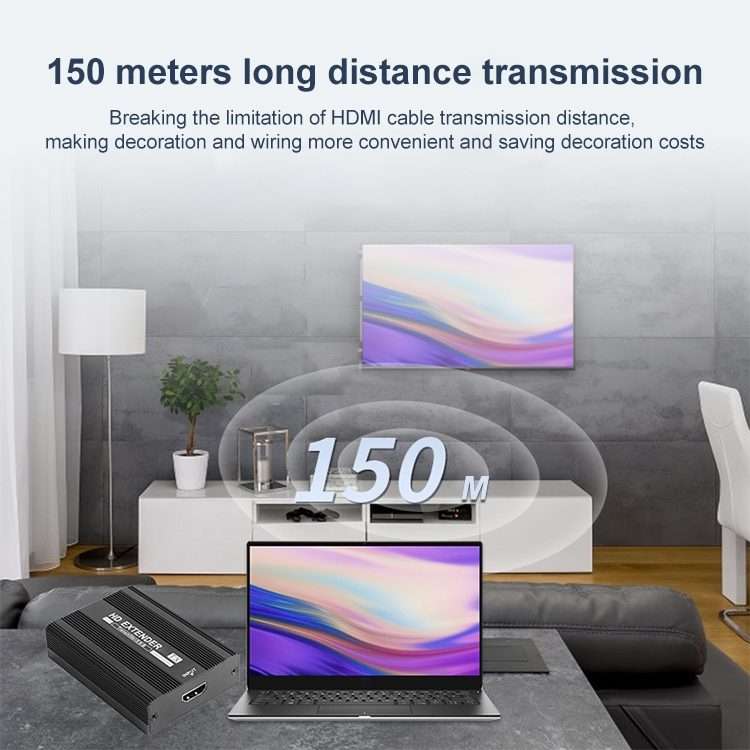 Measy ET1815 HDMI Extender Transmitter and Receiver Converter, Transmission Distance: 150m, Plug:A