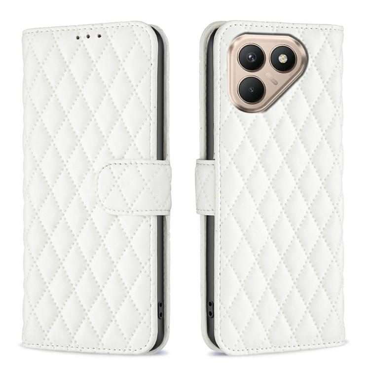 For Tecno Pova 7 Pro 5G Diamond Lattice Wallet Flip Leather Phone Case(White)