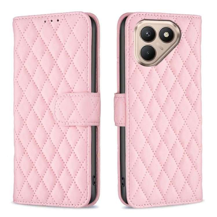For Tecno Pova 7 Pro 5G Diamond Lattice Wallet Flip Leather Phone Case(Pink)