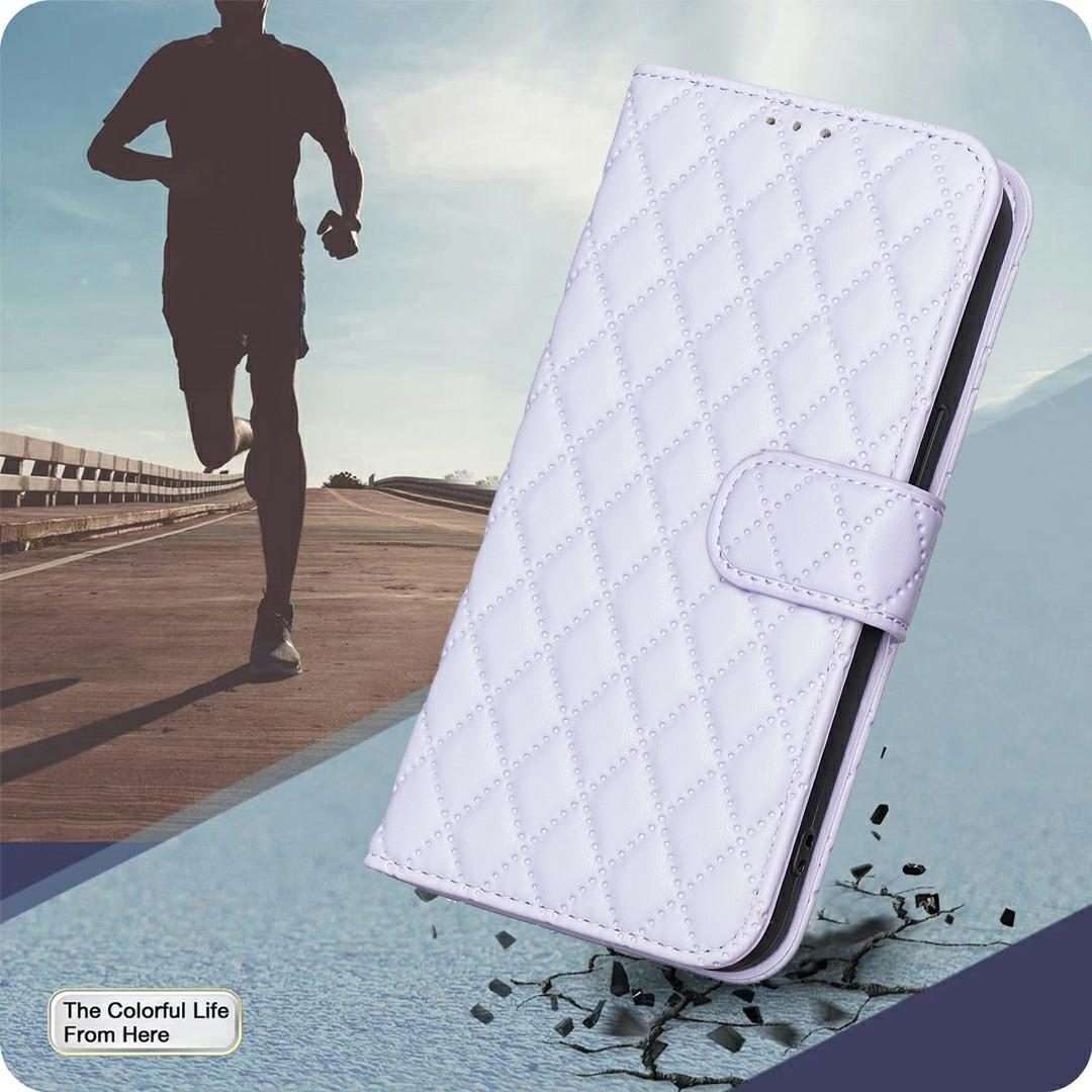 For Tecno Pova 7 Pro 5G Diamond Lattice Wallet Flip Leather Phone Case(Purple)