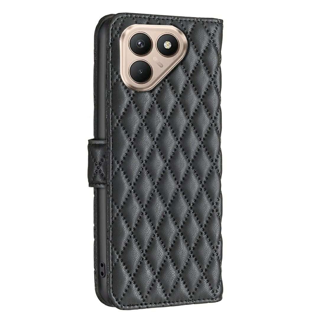 For Tecno Pova 7 Pro 5G Diamond Lattice Wallet Flip Leather Phone Case(Black)