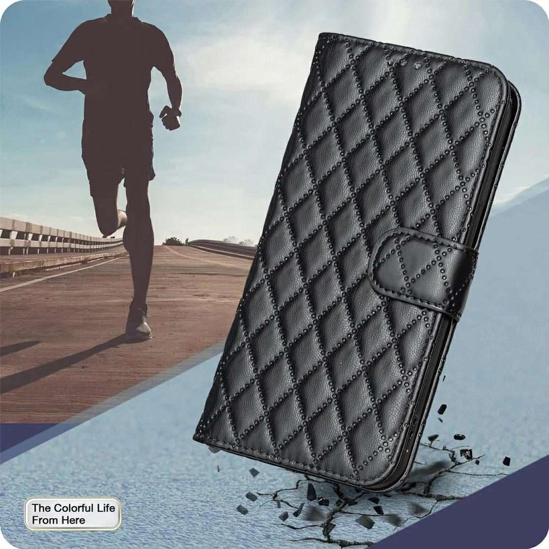 For Tecno Pova 7 Pro 5G Diamond Lattice Wallet Flip Leather Phone Case(Black)