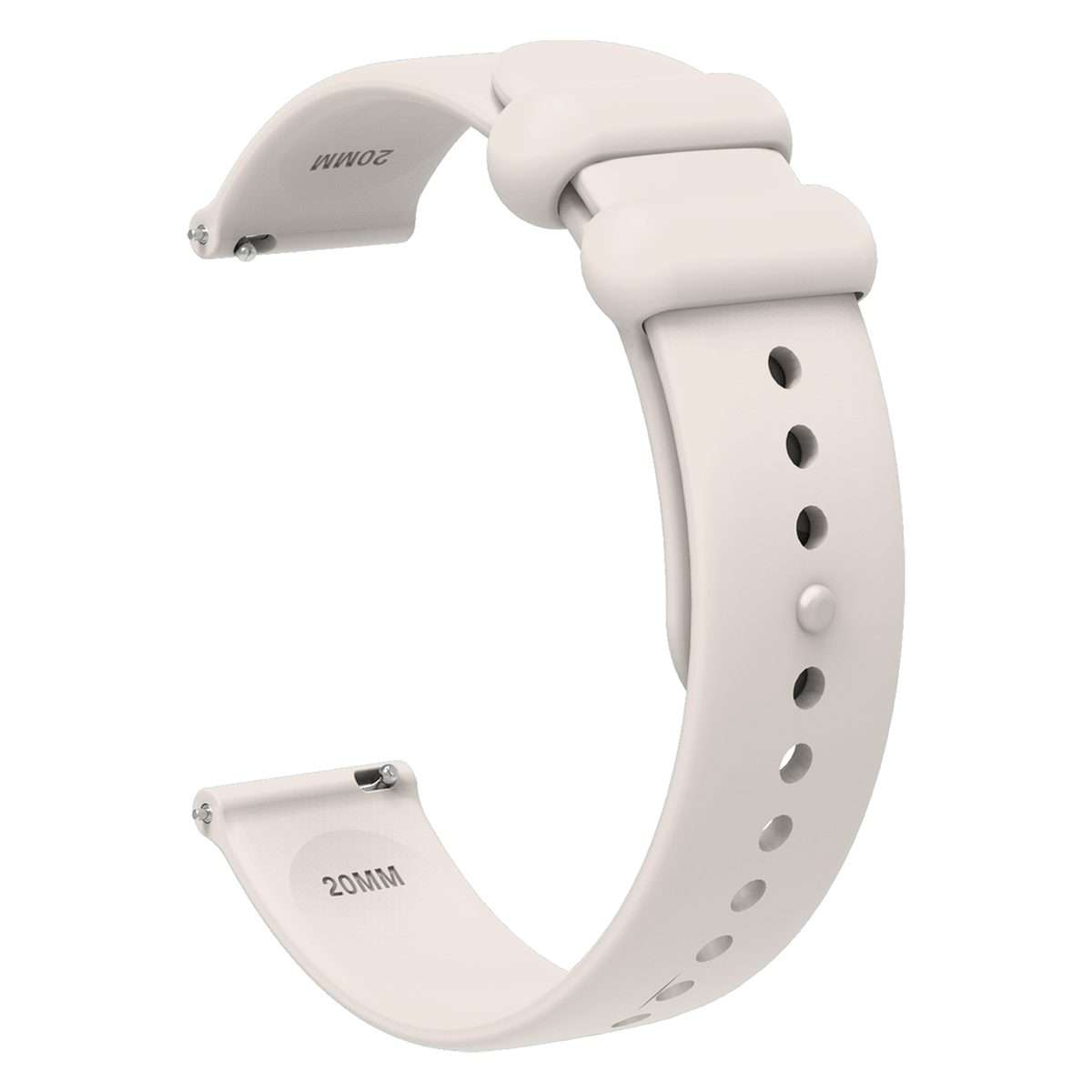 20mm Universal Solid Color Reverse Buckle Silicone Watch Band(Starlight Color)