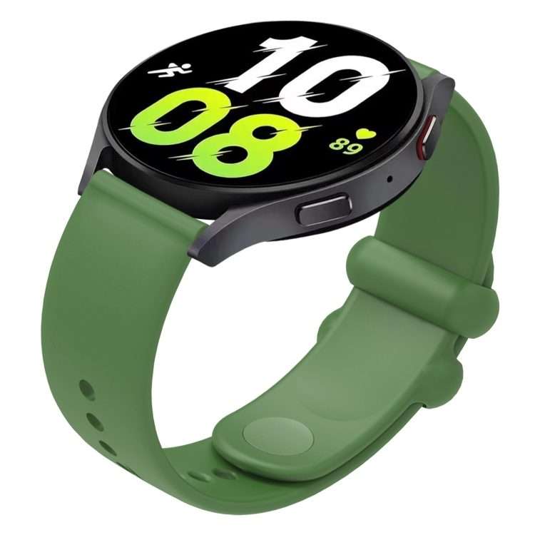 20mm Universal Solid Color Reverse Buckle Silicone Watch Band(Green)