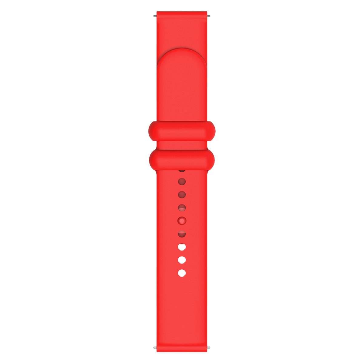 22mm Universal Solid Color Reverse Buckle Silicone Watch Band(Red)
